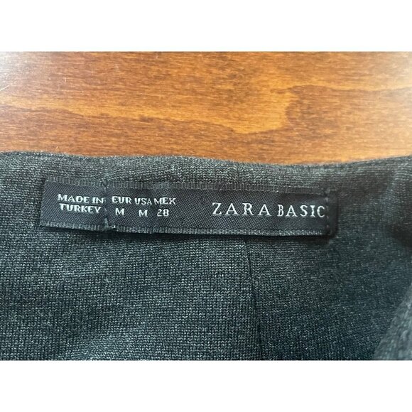 Zara Gray Workwear Womens Pencil Skirt Zip Size Medium Back Slit - Picture 2 of 4